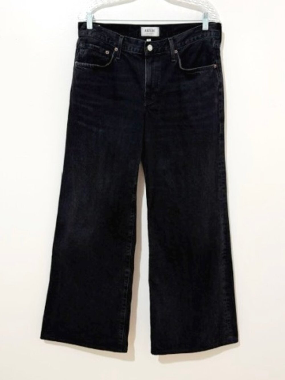 Agolde Clara Wide Leg Jeans in Black Women's Size 29